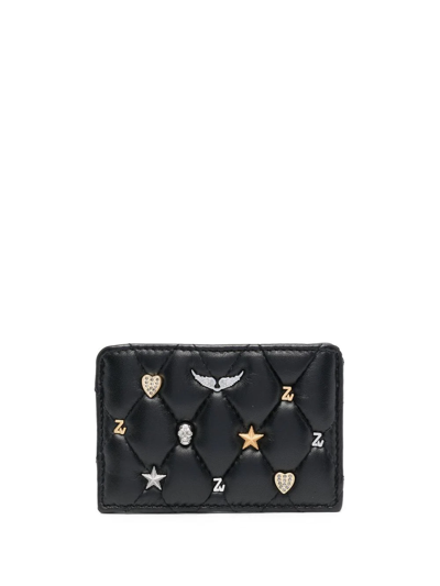 Zadig & Voltaire Stud-detail Cardholder In Black