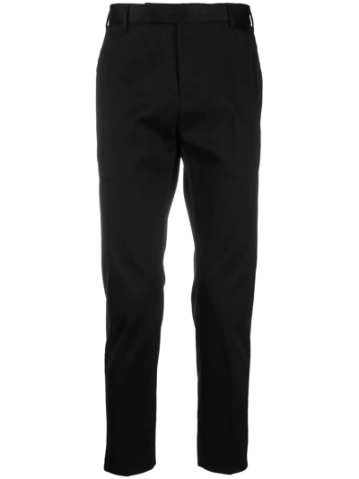 Pt Torino Straight-leg Cropped Trousers In Black