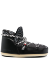 Alanui Moon Boot Full Moon Bandana-print Shell And Faux Leather Boots In Black
