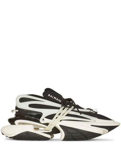Balmain Unicorn Low-top Sneakers In Neoprene And Leather In Black