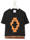 Marcelo Burlon County Of Milan Logo-print Fringed-trim T-shirt In Grau