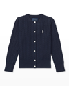 RALPH LAUREN GIRL'S CABLE-KNIT RIBBED CARDIGAN
