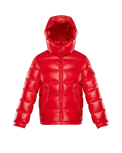 Moncler Kids' Boy's New Maya Quilted Detachable Hooded Jacket In Red