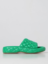 Bottega Veneta Quilted Green Slides With Chunky Sole In Green