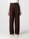 Golden Goose Journey Pant Flavia Wide Leg Compact Gabardine Wool In Dark