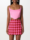 Versace Satin Bustier Top In Pink