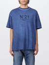 N°21 T-shirt N° 21 Men Color Gnawed Blue