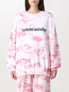 Rotate Birger Christensen Iris Tie-dyed Embroidered Cotton-fleece Sweatshirt In Pink