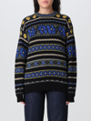 Kenzo Intarsia-knit Virgin Wool-blend Jumper In Blue