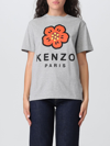Kenzo Boke Flower Printed T-shirt In Grey