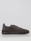 Zegna Triple Stitch Sneakers In Brown