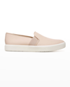 VINCE BLAIR LEATHER SLIP-ON SNEAKERS