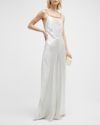 Cult Gaia Kirya Chain-strap Slip Gown In Off White