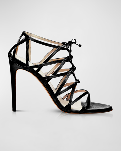 Prota Fiori Jamesia Biologic Silk Caged Sandals In Midnight