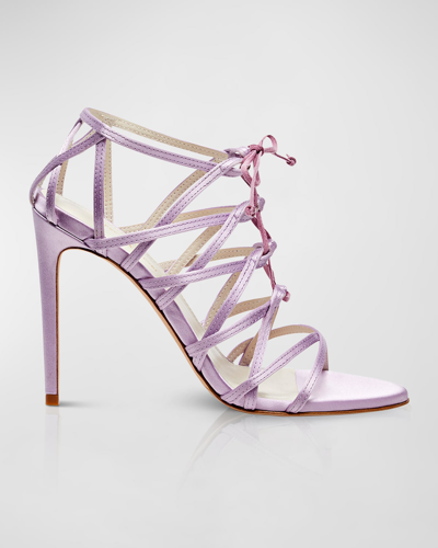 Prota Fiori Jamesia Biologic Silk Caged Sandals In Lavender