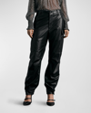 Rag & Bone Sands Baggy Faux Leather Cargo Pants In Black