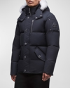 Moose Knuckles 3q Jacket Fur-trim Hooded Parka In Navy,blk Fur