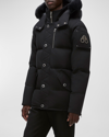 Moose Knuckles Forrestville Black Down Jacket With Fixed Hood And Logo Patch On The Sleeve In Cotton Blend Man In Blk Wblk Sh