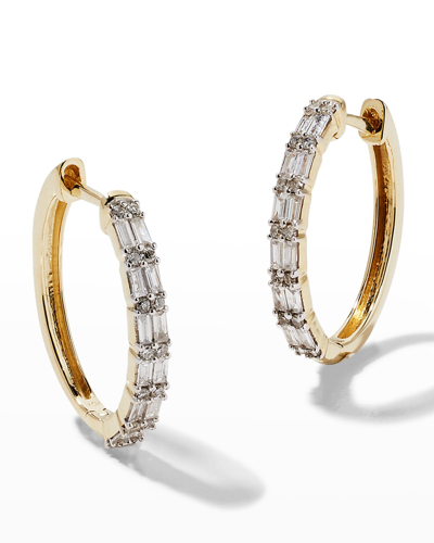 Stone And Strand Diamond Code Huggie Earrings In Gold