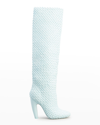 BOTTEGA VENETA INTRECCIATO WOVEN LAMBSKIN KNEE BOOTS