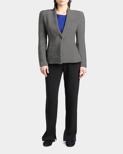GIORGIO ARMANI DIAGONAL STRIPE SINGLE-BREASTED JERSEY JACKET