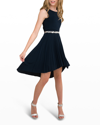 UN DEUX TROIS GIRL'S PLEATED HIGH-LOW DRESS