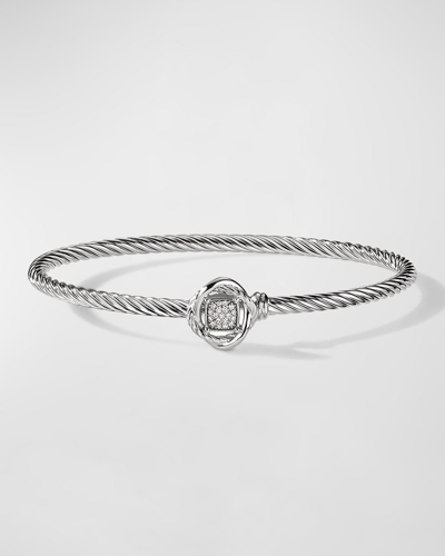 David Yurman Infinity Bracelet With Diamonds In Silver, 3mm