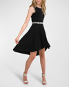 UN DEUX TROIS GIRL'S PLEATED HIGH-LOW DRESS