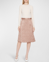 Maison Margiela Woman Midi Skirt Antique Rose Size 4 Acetate In Blush