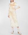 Vince Panne Midi Sweater Skirt In Pale Sand