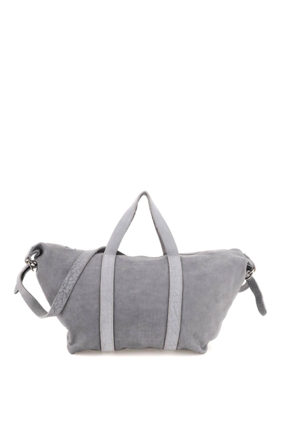 Guidi Leather Travel Bag In Grey