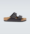 Birkenstock Arizona Oiled-leather Two-strap Sandals In Vintage Wood Black