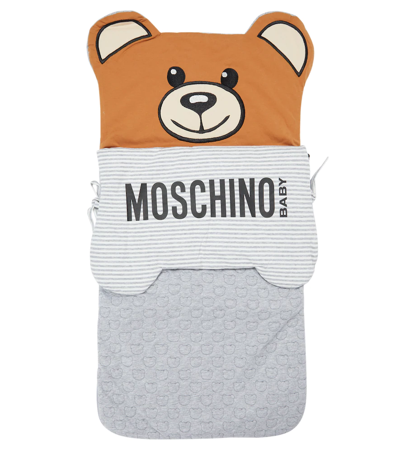 Moschino Baby Teddy Bear Sleeping Bag In Grey Mel Toy Shapes