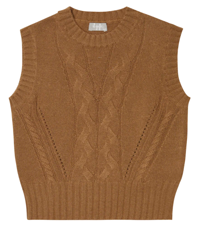 Il Gufo Kids' Wool Waistcoat In Caramel