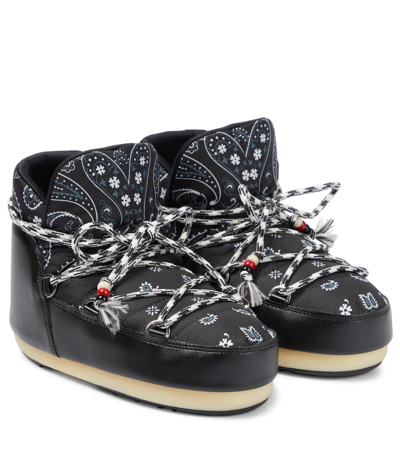Alanui Full Moon Bandana-print Boots In Black Multicolor
