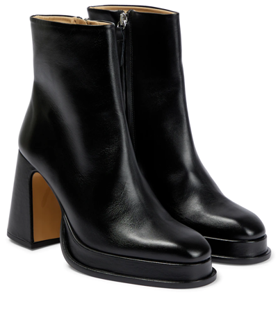 Souliers Martinez Chueca Leather Ankle Boots In Black