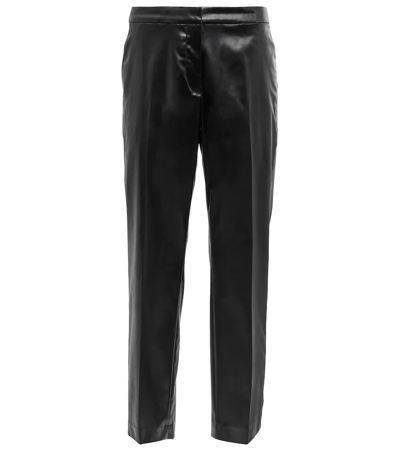 Dries Van Noten High-rise Cropped Faux Leather Trousers In Black