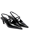 Totême The Sharp 50 Patent-leather Slingback Pumps In Black