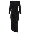 NORMA KAMALI DIANA RUCHED JERSEY MIDI DRESS