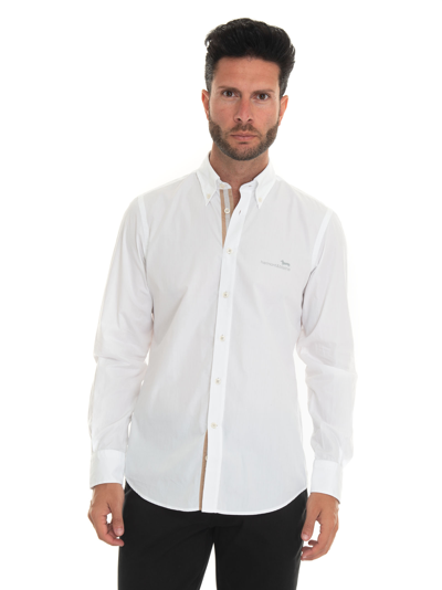 Harmont & Blaine Long-sleeved Cotton Shirt White  Man