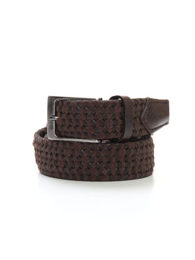 Harmont & Blaine Plaited Belt Brown  Man