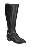 Easy Street Jewel Wide-calf Riding Boots In Black/ Black Embossed/ Gore