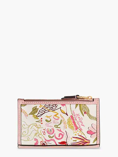 Kate Spade Storyteller Secret Garden Embroidered Small Slim Bifold Wallet In Multi