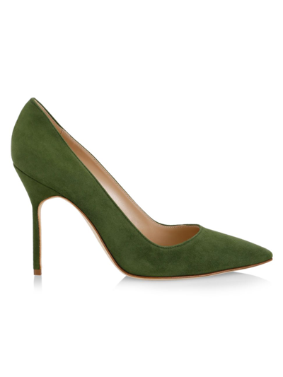 Manolo Blahnik Bb 105 Suede Pumps In Green