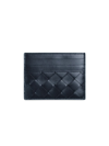 Bottega Veneta Intrecciato Card Case In Space Gold