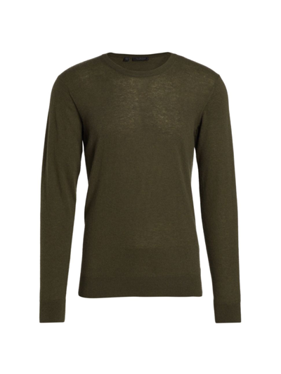 Saks Fifth Avenue Collection Lightweight Cashmere Crewneck Sweater In Olive