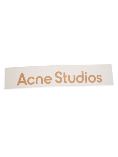 Acne Studios Toronty Wool Blend Logo Scarf In Tan