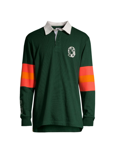 Billionaire Boys Club North Star Rugby Stripe Long Sleeve Polo In Pineneedle