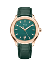 PIAGET WOMEN'S PIAGET POLO 18K ROSE GOLD & ALLIGATOR LEATHER DATE WATCH