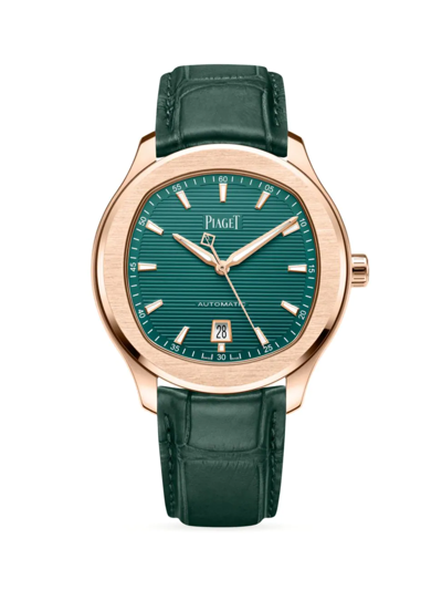 Piaget Polo Date 42mm Stainless Steel Automatic Watch In Green